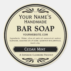 Revêtement à l'ancienne Étiquettes de savon artisa