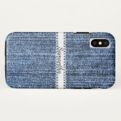 Revêtement bleu avec ruban iPhone X Coque (Dos (Horizontal))