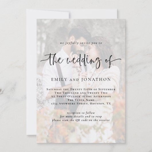 Revêtement photo moderne Faire-part de mariage de (Devant)