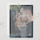 Revêtement photo moderne noir blanc invitation mar (Devant)