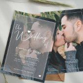 Revêtement photo moderne noir blanc invitation mar