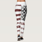 Revêtement usé USA Drapeau Leggings (Dos)