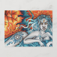 Rêveur de la carte postale incendie éternel