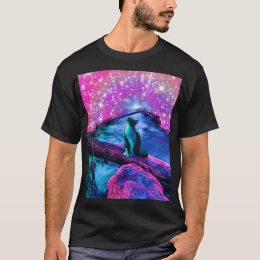 Rêveur Éthéré - T-shirt Chat (Devant)
