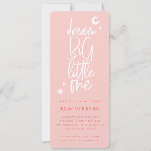 Rêvez grand petit carte photo de 1er anniversaire (Devant)