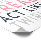 Rêvez grand - Typographie rose - Affiche blanche (Coin)