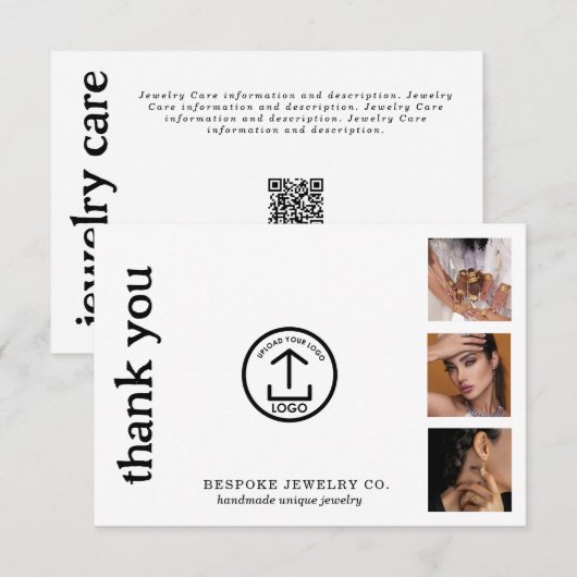 Review Bedankt Sieraden Verzorgingskaart Bestellin (Voorkant / Achterkant)