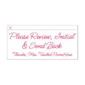 "Review, Initiaal en terugsturen" Rubberstempel Zelfinktende Stempel (Design)