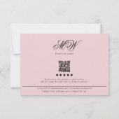 Review Order Packaging Insert Script Monogram Pink Bedankkaart (Achterkant)