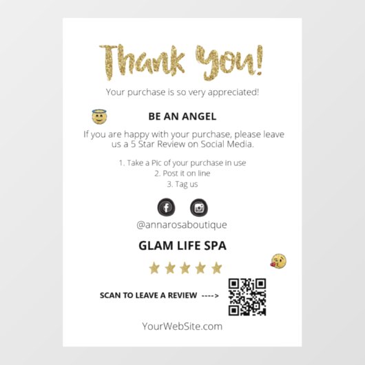 *~* REVIEW QR AP8  BEDANKT Cute Emoji Raamsticker (Vel)