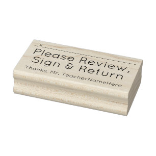 Review Verzoek en Onderwijsnaam Rubber Stamp Rubberstempel