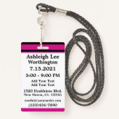 Revised Sweet 16 VIP Guest Badge - Bekijk terug (Achterkant met draagriem)