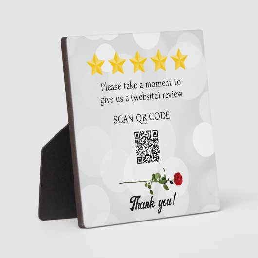 Révision du code QR modifiable et Plaque Rose (Recto)