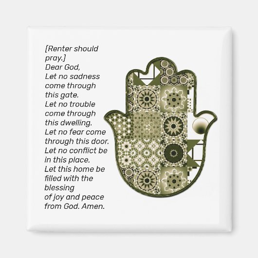 Revisit Square Khamsa Hand Magnet 2 Renter (Devant)