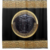 Revival grec Medusa Noire rideau de douche (Devant)