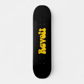 Revolt - Amber op zwart Skateboard (Voorkant)