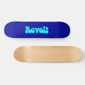 Revolt - Cyaan op donkerblauw Skateboard (Horizontaal)