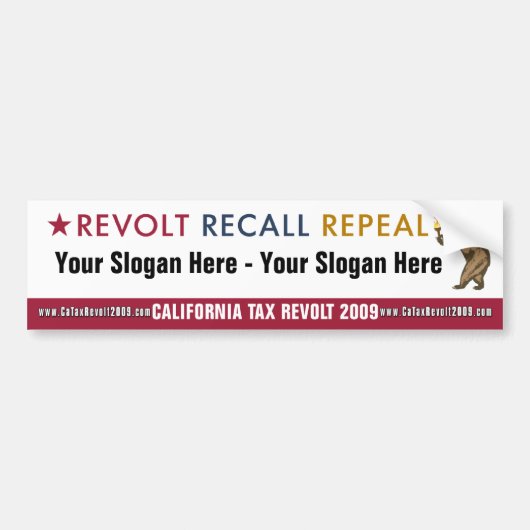 Revolt Recall Repeal - Aangepaste Bumpersticker (Voorkant)