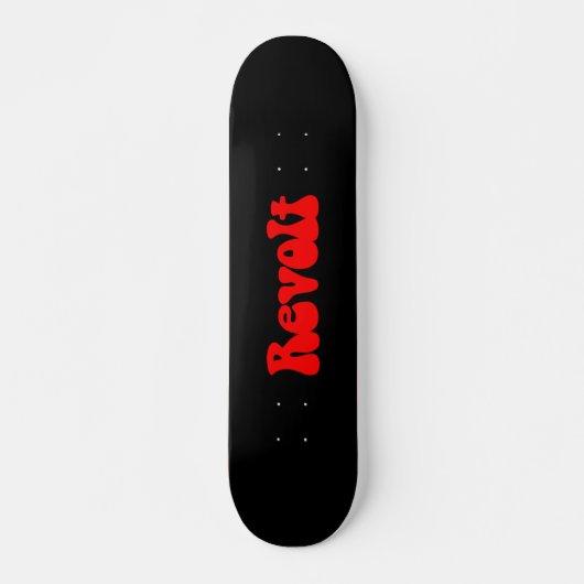 Revolt - Rood op zwart Skateboard (Voorkant)