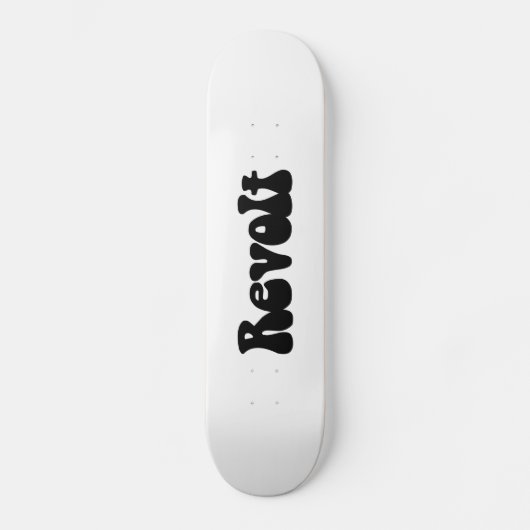 Revolt - zwart op wit skateboard (Voorkant)