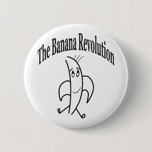 REVOLUTIE BANANEN RONDE BUTTON 5,7 CM (Voorkant)