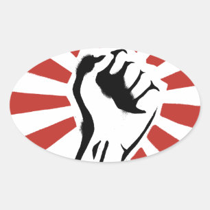 Revolutie eerst ovale sticker