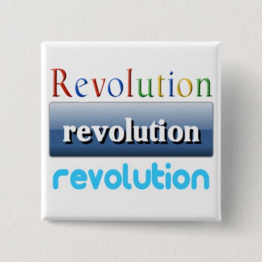 revolutie vierkante button 5,1 cm (Voorkant)