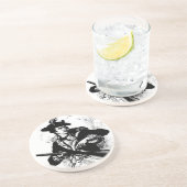 Revolutionair oorlogsjongeman met Pistool Zandsteen Onderzetter (Zijkant)