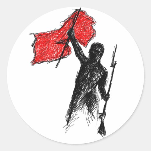 Revolutionair! Ronde Sticker (Voorkant)