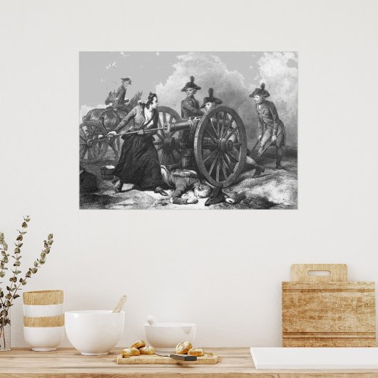 Revolutionaire Molly Pitcher Cannon Print (Keuken)