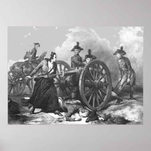 Revolutionaire Molly Pitcher Cannon Print (Voorkant)