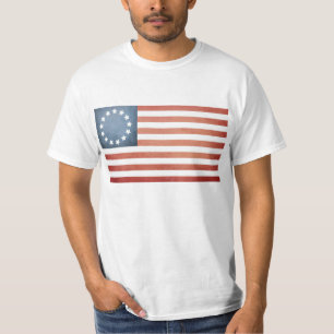 Revolutionaire Oorlog Betsy Ross Faded Amerikaanse T-shirt