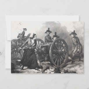 Revolutionaire Oorlog Molly Pitcher Cannon Uitnodi Kaart