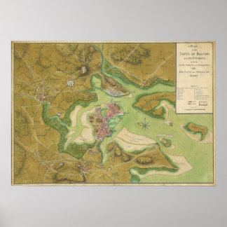 Revolutionaire Oorlogskaart van Boston Harbour 177 Poster