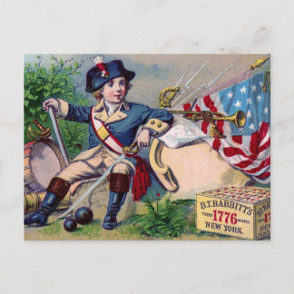 Revolutionaire Oorlogspatriottische jongen vlaggen Briefkaart
