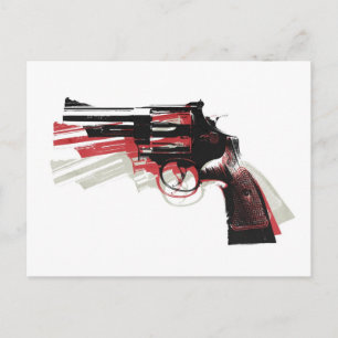 Revolver op wit briefkaart
