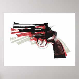 Revolver op wit poster