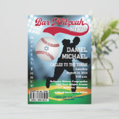 Revue Couverture Baseball Bar Mitzvah Invitation (Debout devant)