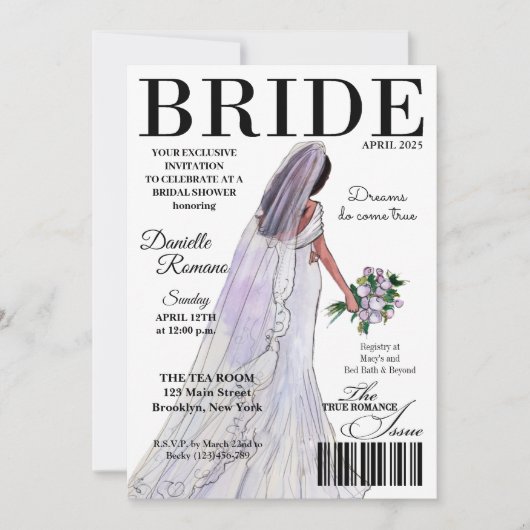 Revue de mariée Invitations de douche nuptiale mod (Devant)