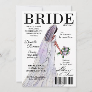 Revue de mariée Invitations de douche nuptiale mod