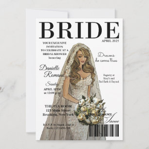 Revue de mariée Invitations de douche nuptiale mod