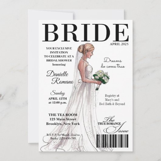 Revue de mariée Invitations de douche nuptiale mod (Devant)