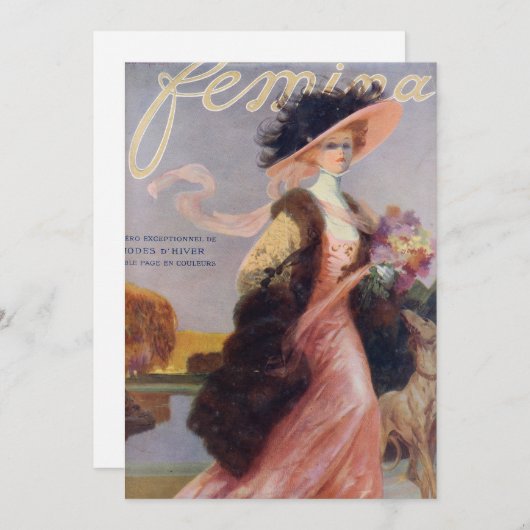 Revue Féminine 1909 Invitation blanche (Devant / Derrière)