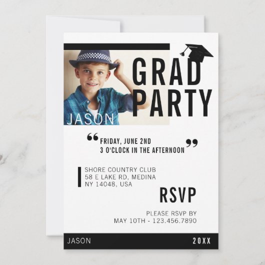 Revue tendance Couverture inspirée Grad Invitation (Dos)