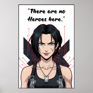 Revy – Black Lagoon Geen Helden Quote Poster