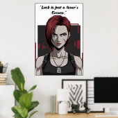 Revy – Black Lagoon Luck Quote Motivation Poster (Bureau à domicile)