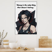 Revy – Black Lagoon Money Quote Motivation Poster (Cuisine)