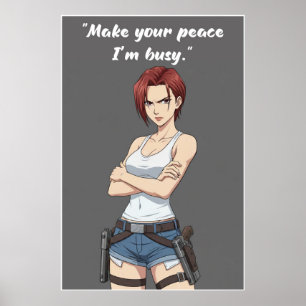 Revy – Maak je vredesquote poster Anime muurdeco