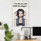 Revy – Pulls the Trigger Quote Poster | Anime Wall (Bureau à domicile)