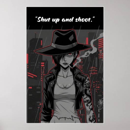 Revy – Shut Up and Shoot Quote Poster | Anime Wall (Devant)
